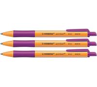 Kalhj-Lot De 3 Stylos À Bille Rétractable Pointball Pointe Moyenne Lilas