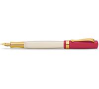 Kalhj-Student Stylo-Plume Des 30's Blues I Stylo Plume De Qualité Supérieure Pour Cartouches D'encre,Avec Plume En Acier Rouge Et Crème I Stylo Plume Nostalgique De Luxe 16 Cm I Largeur De Plume M
