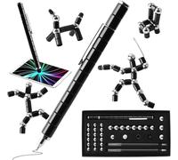 Kalhj-Stylo Aimanté Ndfeb Set,Tactile Capacitif Bille Magnétique Noir,Avec Boîte Rangement,Soulagement Stress,Pour Hommes Femmes Enfants