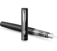 Kalhj-Stylo Plume Vector XlLaque Noire Métallisée Sur LaitonPlume Moyenne Avec Recharge D¿Encre BleueCoffret Cadeau