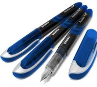 Kalhj-Stylos-Plume Jetable Zebra Fuente-Encre Bleue-Lot De 3