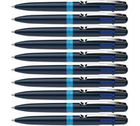 Kalhj-Take 4 Stylo À Bille Multifonctions (4 Couleurs,Plastique Recyclé,Recharges Remplaçables) Bleu Foncé-Bleu Clair,Boîte De 10