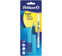 Kalhj-Twist En Couleurs Assorties,Stylo Plume Ergonomique,Pour Droitiers Et Gauchers,Pour L'école Et Le Bureau,Plume M En Acier Inoxydable,2 Cartouches Bleues Et Gomme Incluses,Rechargeable