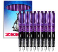 Kalhj-Zebra Fuente-Disposable Fountain Pen-1.0mm Fine Nib 0.6mm Line Width-Violet Ink-Pack Of 10