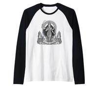 Kali Hindou Goddess Sacred Power Divine Line Art Manche Raglan