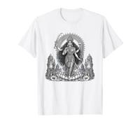 Kali Hindou Goddess Sacred Power Divine Line Art T-Shirt