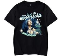 Kali Uchis T-shirt Merch Orquideas Album Femmes Hommes Casual Col Rond Manches Courtes T-shirt Rétro, Noir , XS