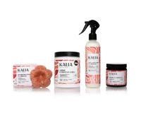 Kalia Nature - Routine Cheveux Crépus - Shampoing Solide, Crème 3-en-1, Lait Capillaire & Baume à l'Hibiscus - Coffret cadeau cheveux crépus - Nettoie, nourrit et sublime