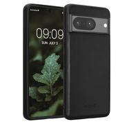 kalibri Coque Compatible avec Google Pixel 8 - Coque en Cuir Véritable avec Bumper - Étui de Protection Noir