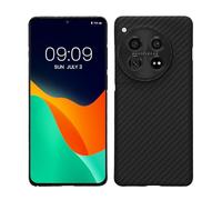 kalibri Coque Compatible avec OnePlus 12 - Coque étui de Protection téléphone en aramide - Noir Mat