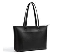Kalidi Grand sac fourre-tout en cuir pour femme pour le travail et l'école, avec fermetures éclair en métal et poches, Noir-L, Large