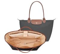 KALIDI Sac de rangement pour Longchamp Le Pliage L Xtra, avec housse pour ordinateur portable, ultra léger, imperméable, séparateur intérieur, sac fourre-tout, sac à main, grand Pro noir