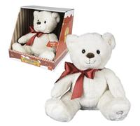 KALIDOU-Ours musical animé blanc Kalidou - 30 cm