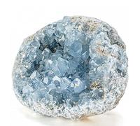 KALIFANO Géode en cristal céleste brut, pierre céleste naturelle à haute énergie, roche Reiki Wicca Celestite avec effets curatifs et apaisants (propriété et exploitation familiale)