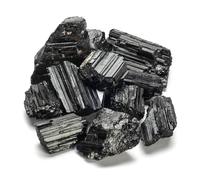KALIFANO Lot de tourmaline noire avec énergie apaisante et purifiante - Cristal de guérison brésilien de Turmalina Negra Schorl Reiki utilisé pour la protection et la sécurité (carte d'information
