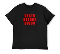 KALIKADUO Death Before Disco Worn by Judge Reinhold Stripes Unisex 100% Cotton Short-Sleeve T-Shirts Black XXXL