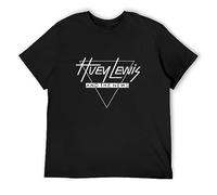 KALIKADUO Huey Lewis and The News Unisex 100% Cotton Short-Sleeve T-Shirts Black S