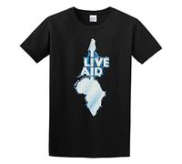 KALIKADUO Live Aid Unisex 100% Cotton Short-Sleeve T-Shirts Black M