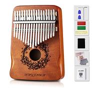 Kalimba 17 touches pour piano acacia portable Mbira Sanza pour amateurs de musique Cadeau pour enfants débutants avec marteau d'accordage, sac de piano