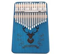 Kalimba en Bois à 17 Touches pour Débutants et Garçon et Filles | Deux Ouvertures Sonores, Tonalité Réglable, Portable, pour Salles de Piano et Classes, Bleu