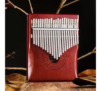 Kalimba léger et portable 21 touches en acajou, avec marteau d'accordage et livre de chansons pour débutants (rouge)