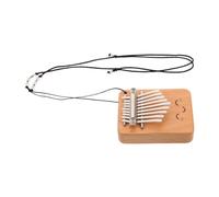 Kalimba Mini à 9 Touches en Bois, Piano à Pouces Portable | Instrument Léger pour Pratique Mobile, Trou D’angle, Lanière pour Paquet et Vêtements, Kaki
