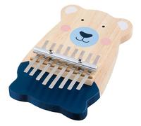 goki 61872 Kalimba avec motif ours pour enfants, piano à pouce, bois et métal, 8 sons, jouet musical pour stimuler le talent musical, ours, 19 cm x 12 cm, à partir de 5 ans