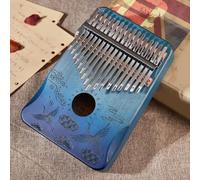 Kalimba Piano à pouce 17 touches en acajou Mbira Sanza pour enfants Audlt avec marteau d'accordage Sac de piano Instructions d'étude (Bleu)