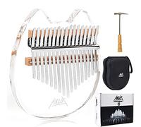 Kalimba Pouce Piano, AKLOT 17 touches Transparent Note de Chat Acrylique Sculpté Doigt de Démarreur Piano avec Kalimba Étui Tune Marteau Livre d'étude Autocollants