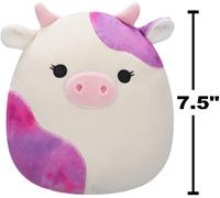 Squishmallows Original Kalina la Vache Blanche à Pois Roses Tie-Dye 19,1 cm