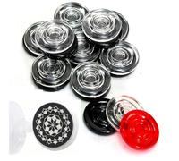 Kalindri Sports Carrom Lot de 20 pièces de Monnaie en Cristal Transparent 6 mm avec percuteur de 8 mm et Poudre Disco 10 g