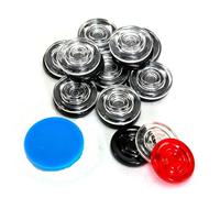 Kalindri Sports Lot de 20 pièces de Carrom en Cristal Transparent, 6 mm avec matraque Masala de 8 mm et Poudre Disco 10 g, pour 12 Ans et Plus