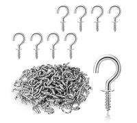 KALIONE Lot de 100 petits crochets à vis, vis à œil - Mini crochets de plafond pour bois - Crochets suspendus - Plantes suspendues - Décoration artistique - Clé - Décoration de Noël - Idéal pour le