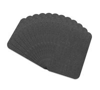 KALIONE Lot de 12 écussons thermocollants rectangulaires gris foncé - Patch de réparation de vêtements - Patches