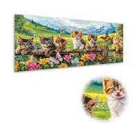 Kaliosy Grand kit d'art diamant 5D pour adultes, chats, animaux, formes spéciales, fleurs géantes, strass en cristal pour décoration murale d'intérieur (30 x 60 cm)