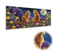 Kaliosy Grand kit d'art diamant 5D pour adultes, chats, formes spéciales, art diamant à faire soi-même, paysage nocturne, kit de peinture à strass géants pour décoration murale de la maison (30,5 x 60