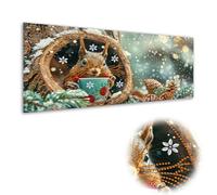 Kaliosy Grand kit d'art diamant 5D pour adultes, écureuil, forme spéciale, art diamant géant à faire soi-même pour décoration murale d'intérieur (30 x 60 cm)