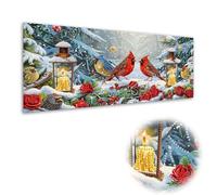 Kaliosy Grand kit d'art en diamant 5D pour adultes - Forme spéciale - Oiseau rouge animal géant - Strass en cristal pour décoration murale de la maison - 30 x 60 cm