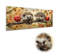 Kaliosy Grand kit d'art en diamant 5D pour adultes - Motif hérissons - Forme spéciale - Décoration murale - 30 x 60 cm