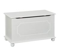 AltoBuy Kalisha - Coffre à Jouets Bois Massif Vernis Blanc