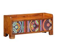 KALISSE Banc à chaussures Meuble de Rangement - 90x35x40 cm - Bois massif d'acacia 24027