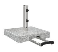 KALISSE Pied de parasol à roulettes - avec poignée granit gris 29 kg carrée 26036