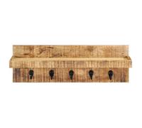 KALISSE®Porte-manteau mural - Crochet Mural Vernis UV -= 60x15x20cm Bois de manguier brut solide MagicFR05_58908730