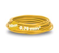 Kalitec 10m Câble de Câblage H05V-K 0,75 mm² Jaune - Fil Flexible en PVC | Toron monofil à fil fin certifié HAR, idéal pour armoire électrique, installation sous plâtre et machines industrielles.