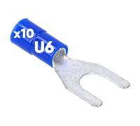 Kalitec 10x Cosse à Fourche 1,5-2,5 mm² - Connecteur à Sertir Bleu U6
