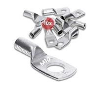 Kalitec 10x Cosses de Câble Tubulaires 16 mm² M10, Cuivre Étamé à Sertir