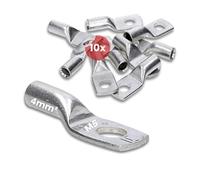 Kalitec 10x Cosses de Câble Tubulaires 4 mm² M5 - Connecteurs à Sertir | Cuivre étamé de haute pureté DIN EN 13600 sans trou de vision, idéal pour voiture, installations solaires et bricolage