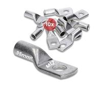 Kalitec 10x Cosses de Câble Tubulaires 95 mm² M12 - Cuivre Étamé Standard | Connecteurs à sertir en cuivre pur sans trou d'inspection. Pour installations solaires, automobile et secteur industriel.