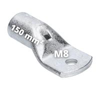 Kalitec 1x Cosse Tubulaire 150 mm² M8, Connecteur en Cuivre Étamé | Type A-M non isolée pour câble électrique, sertissage sécurisé, conforme DIN EN 13600, pour auto et installation maison
