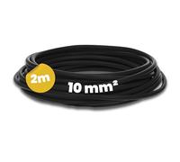 Kalitec 2m Câble H07V-K 10 mm² Noir, Fil Électrique Flexible à Toron | Fil de cuivre nu classe 5 pour armoire de commande, compteur et luminaires. Gainage PVC résistant aux températures de -40°C.